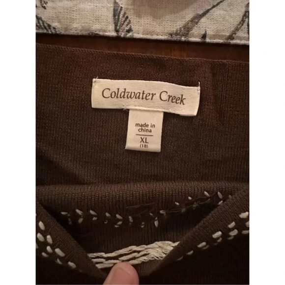 Coldwater Creek Decorative Sweater Shell Size XL Brown NWT‎ - Picture 6 of 6